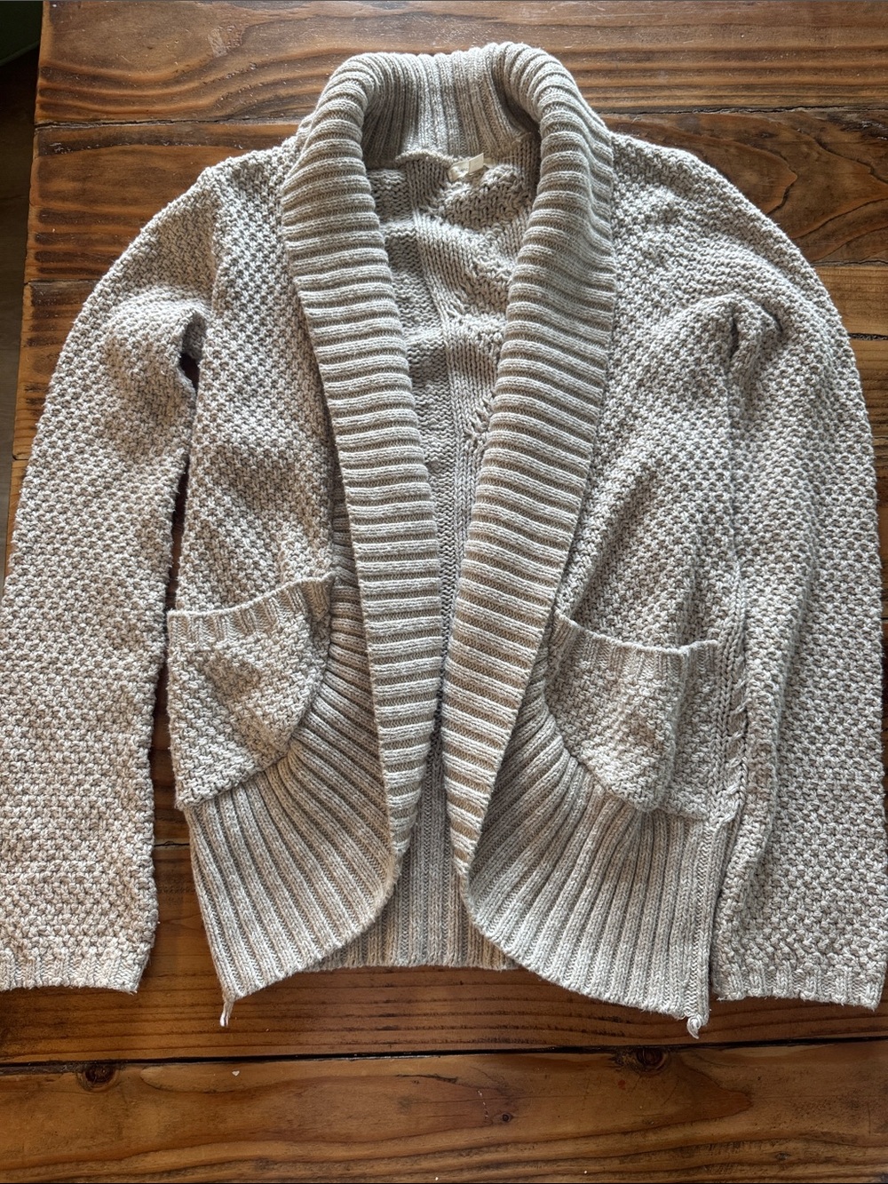 Silence + Noise Cozy Open-Front Sweater Cardigan - Cream medium